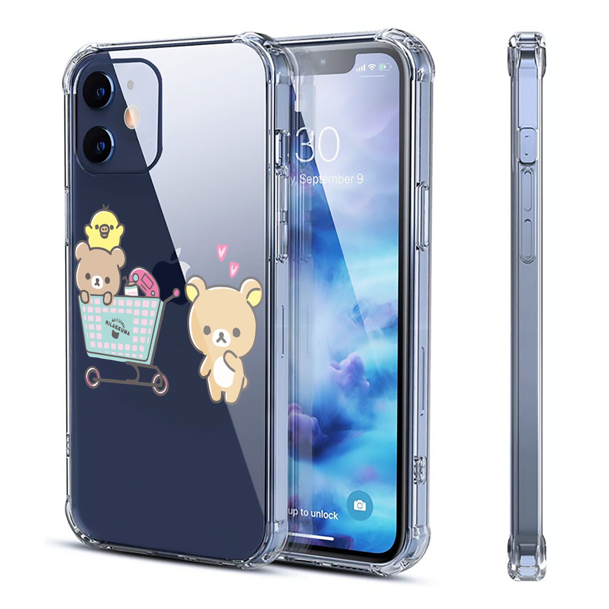 （画像用） リラックマ リラックマ キイロイトリ Rilakkuma Korilakkuma Kiiroitori 【iPhone 12シリーズ対応】透明スマホケース（クリアソフトケース）